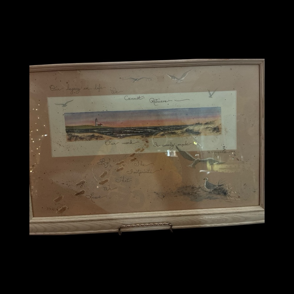 OUR LEGACY IN LIFE Framed Coastal Art Print with Seagulls.